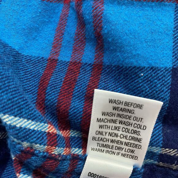 Upcycled Flannel Shirt Womens Large Shacket Ghostface Grunge Scary Movies Blue - Picture 12 of 16